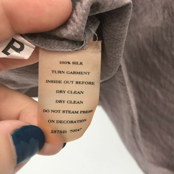 Ann Taylor Silk Tank Womens MP Medium Petite Brown Jeweled Neck Sleeveless - Picture 5 of 9